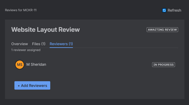 Review progress and status overview in MockReview