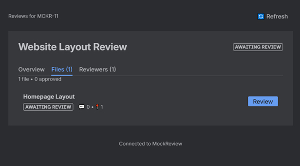 File list and approval status in MockReview